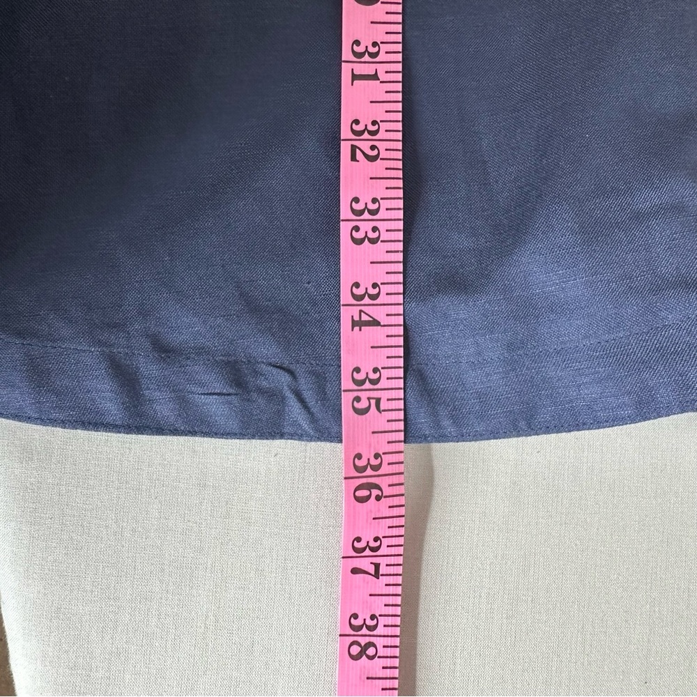 APPRAISAL Navy Blue Button Up Maxi Linen Blend Prarie Lined Skirt Womens Size 14 - Picture 15 of 15